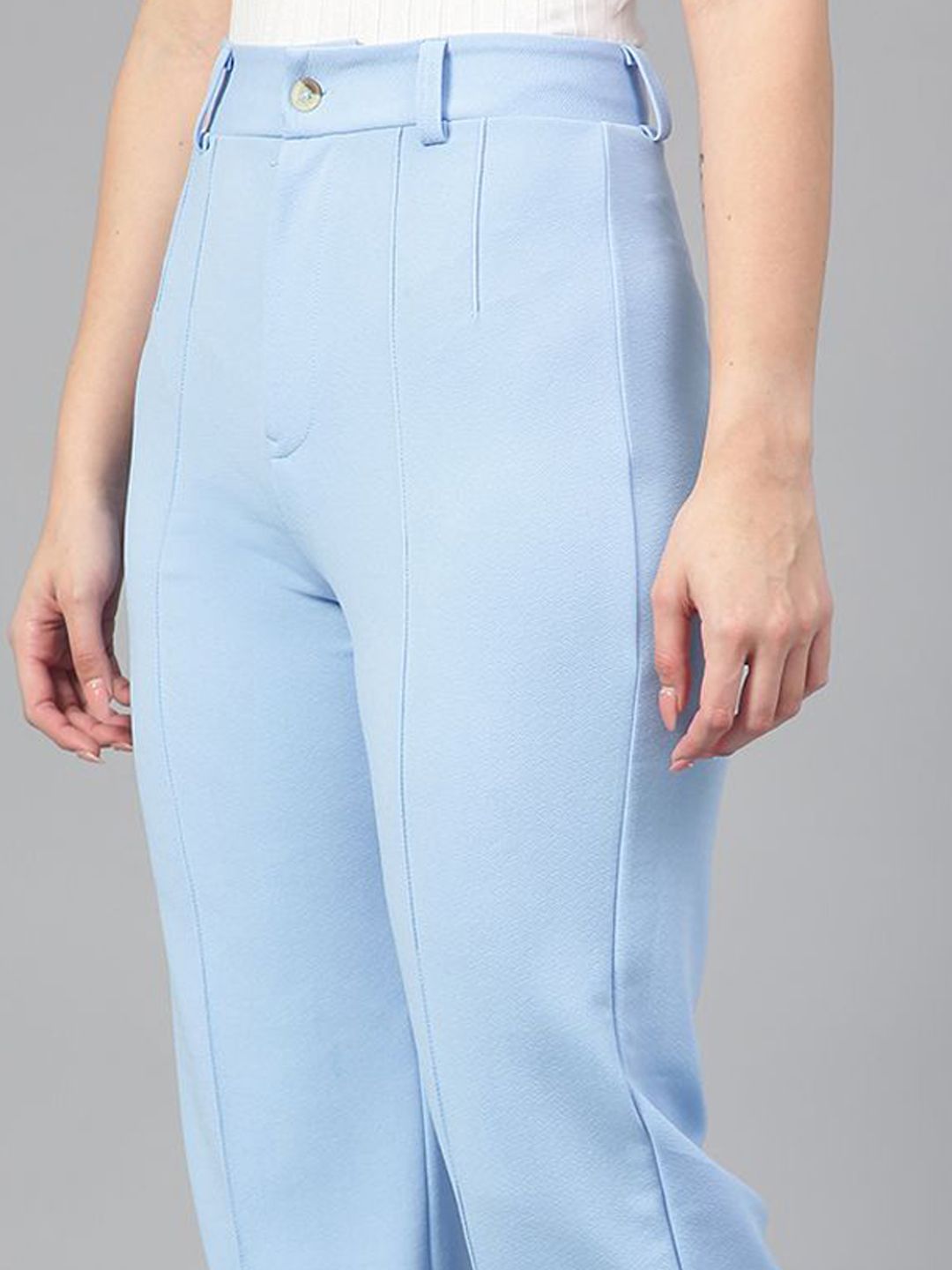 Kotty White and blue Scoop Neck T-Shirt with Trouser