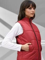 Kotty Women Stand Collar Solid Lightweight Puffer Jacket