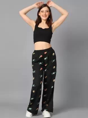 Kotty Women Printed High-Rise Easy Wash Parallel Trousers