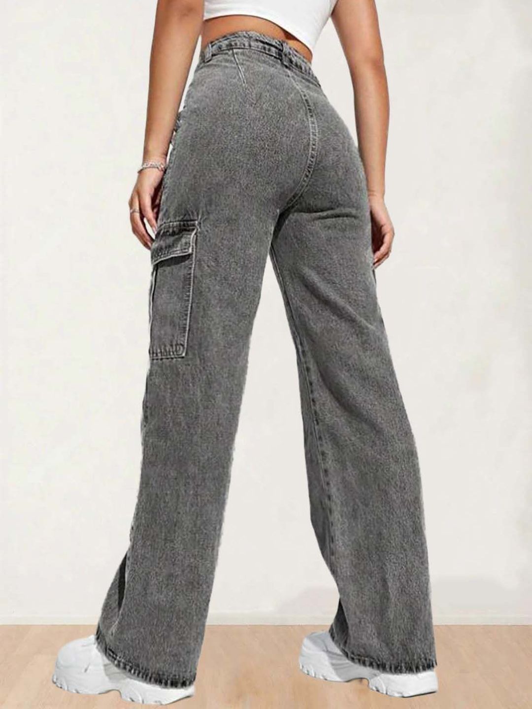 Kotty Women Regular Fit High-Rise Stretchable Cargos Jeans