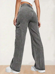 Kotty Women Regular Fit High-Rise Stretchable Cargos Jeans