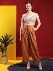 Kotty Embellished Sweetheart Neck Crop Top