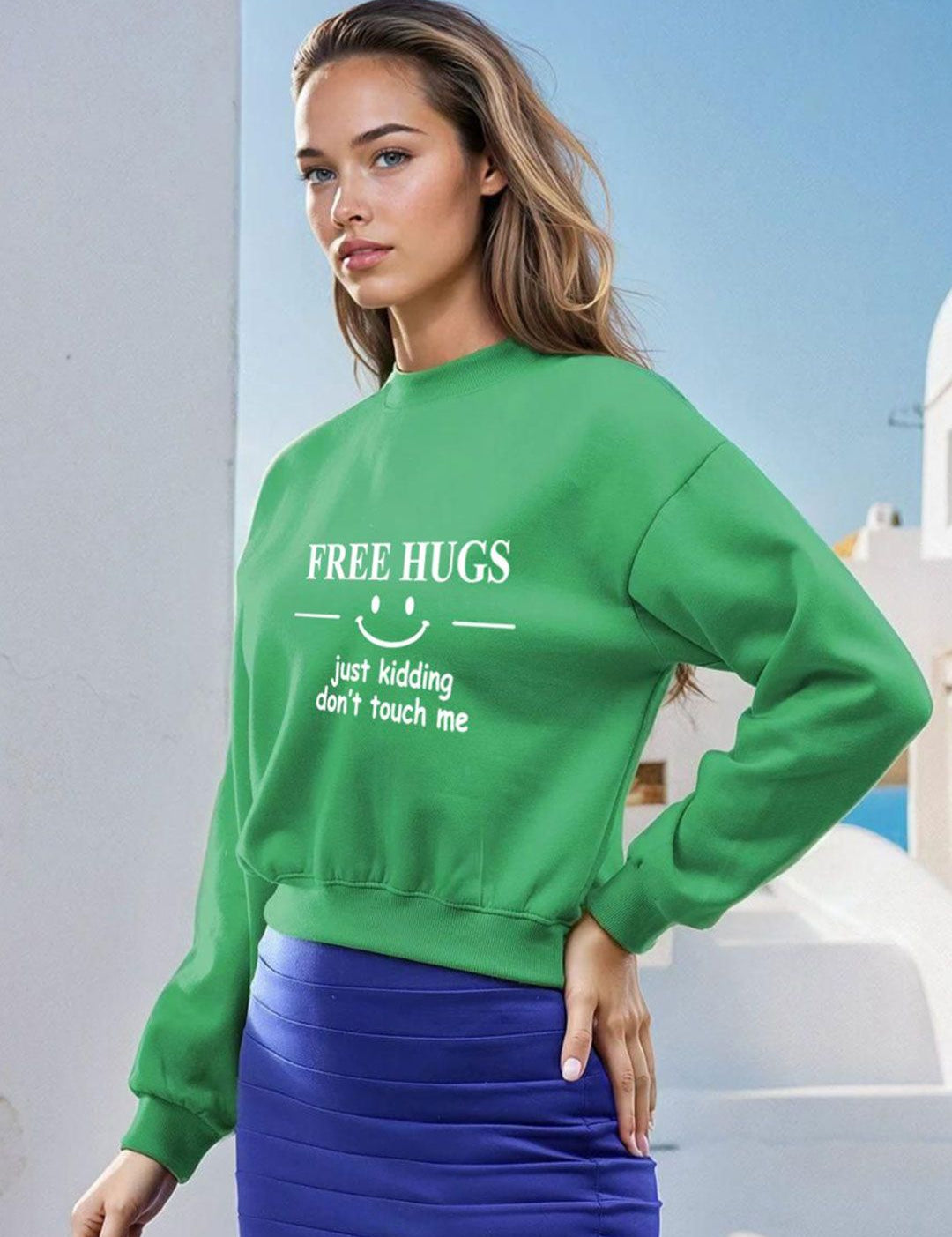 Kotty Women Typography Printed Round Neck Full Sleeve Sweatshirt