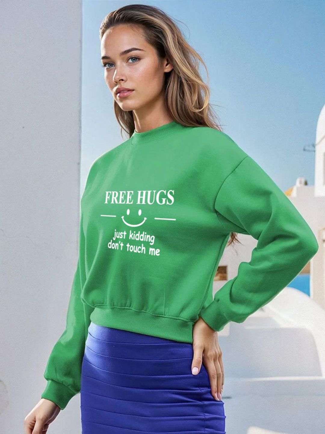 Kotty Women Typography Printed Round Neck Full Sleeve Sweatshirt