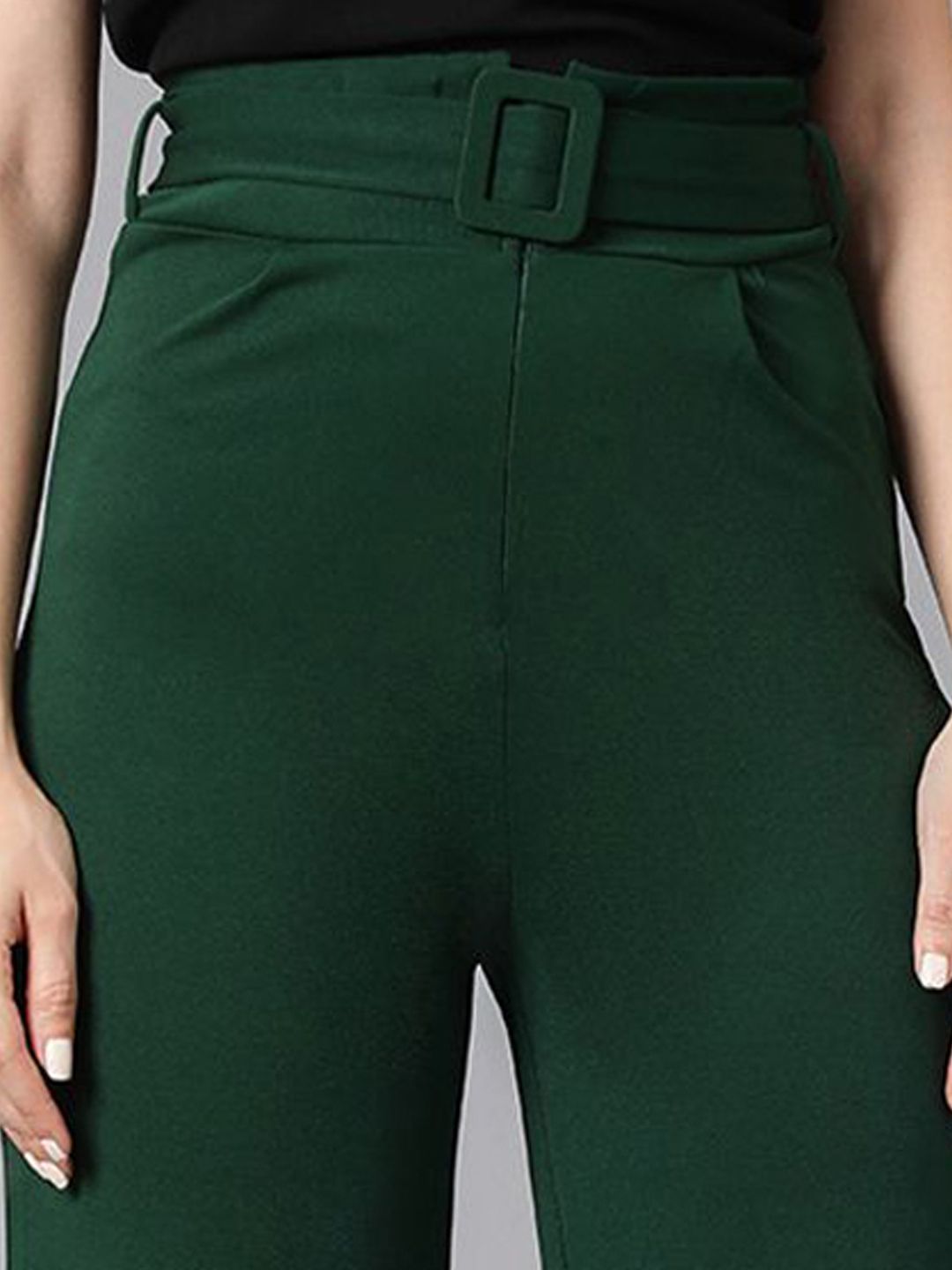 Kotty Women Colourblocked Relaxed Straight Leg High-Rise Trousers