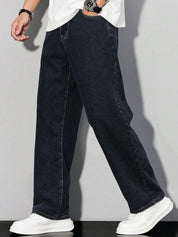 Kotty Men Baggy Mid-Rise Stretchable Cotton Jeans