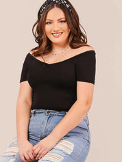 KOTTY Women Off-Shoulder Short Sleeve Top