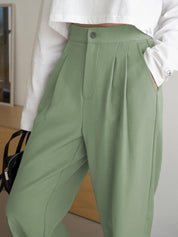 Kotty Women Relaxed Straight Leg Straight Fit High-Rise Easy Wash Trousers