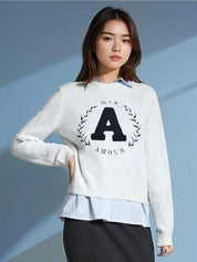 Kotty Women Conversational Printed Crop Pullover