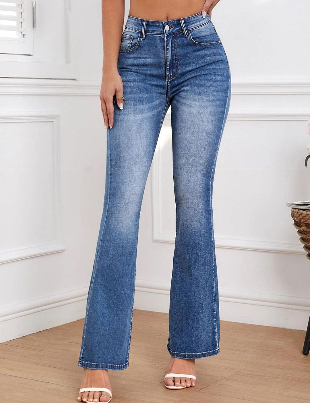 Kotty Women Bootcut High-Rise Cotton Stretchable Jeans