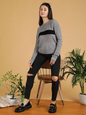 Kotty Women Colourblocked  Cotton Pullover