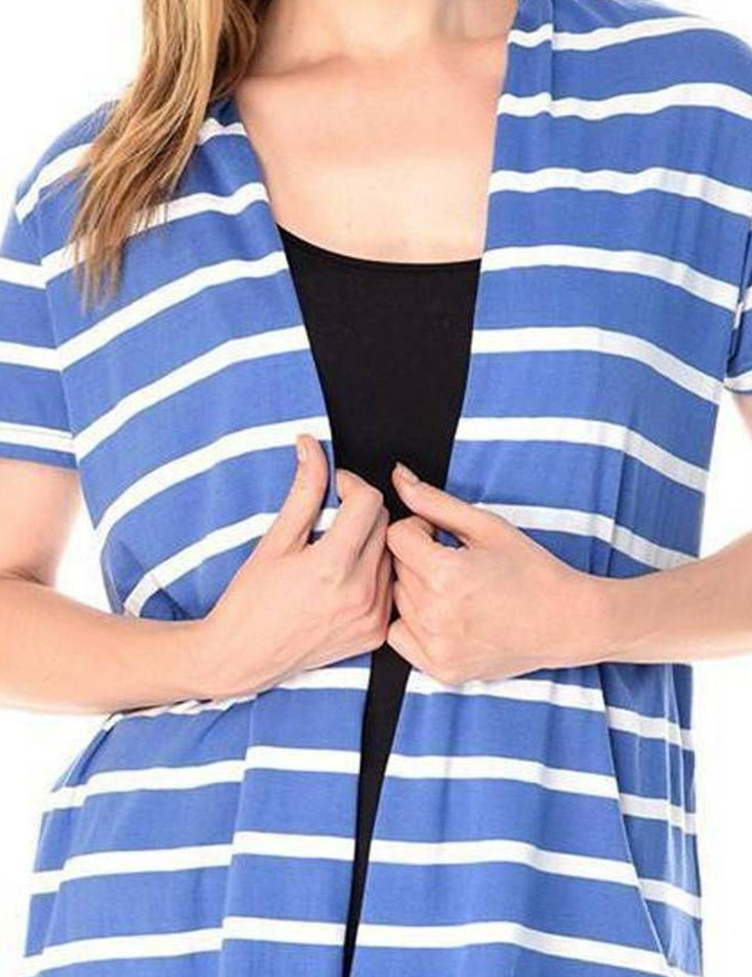 Kotty Striped Open Front Crop Shrug