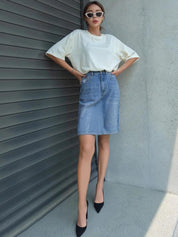 Kotty Women Solid Pencil Above Knee Skirt