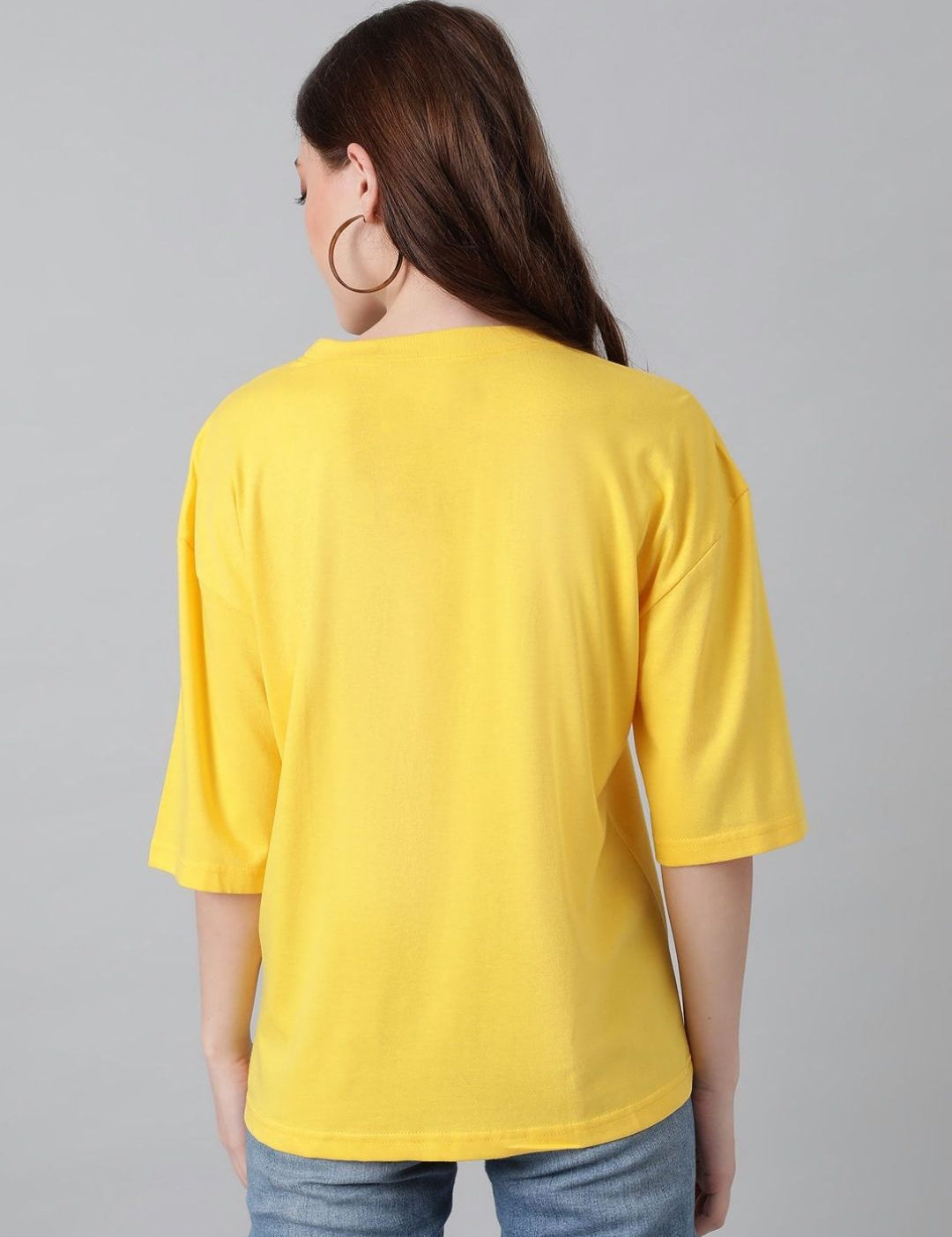 Kotty Women Graphic Printed Round Neck Cotton Oversized T-shirt