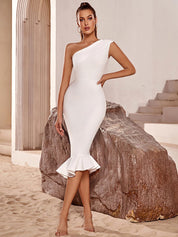 Kotty One Shoulder Bodycon Midi Dress