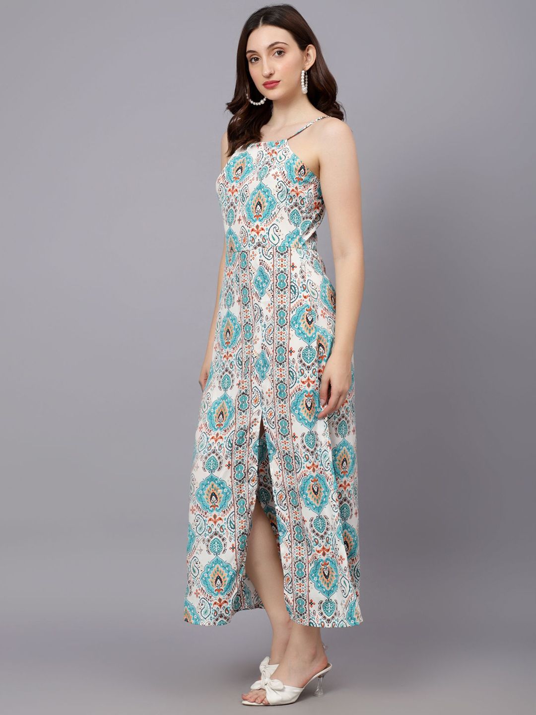 Kotty Women Print A-Line Midi Dress