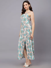 Kotty Women Print A-Line Midi Dress