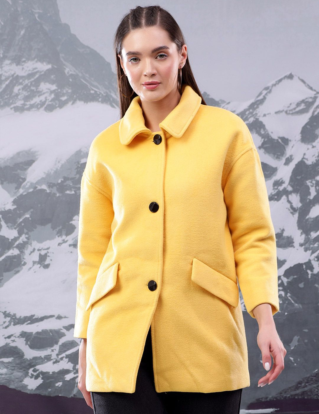 Kotty Women Spread Collar Overcoat