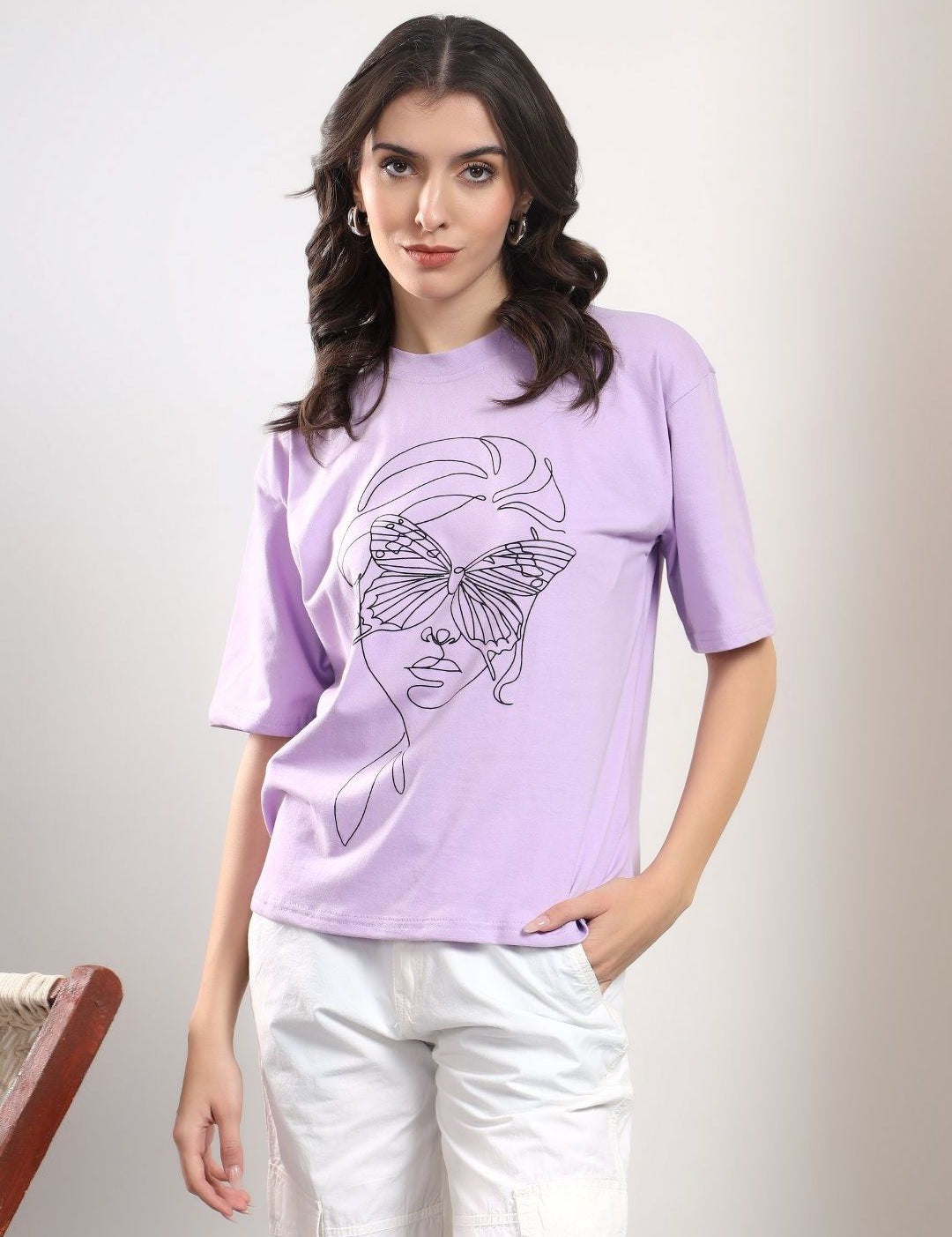 Kotty Women Graphic Printed Relaxed Fit Cotton T-shirt