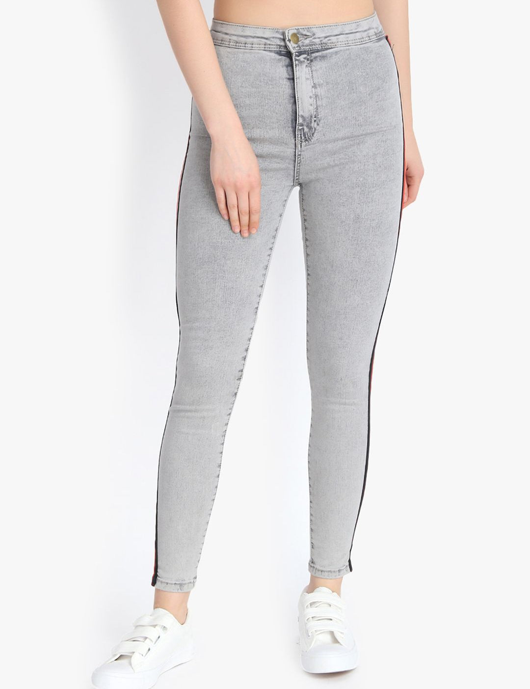 Kotty Women Grey Skinny Fit High-Rise Clean Look Jeans
