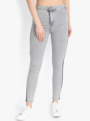 Kotty Women Grey Skinny Fit High-Rise Clean Look Jeans