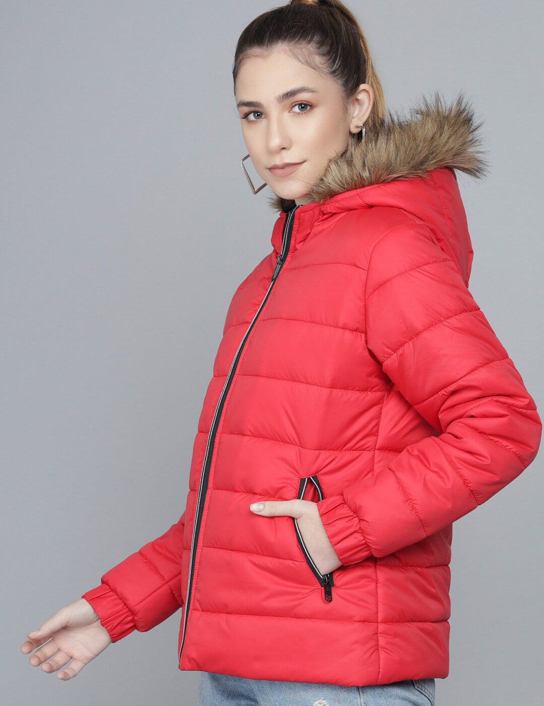 Kotty Women Red Lightweight Parka Jacket