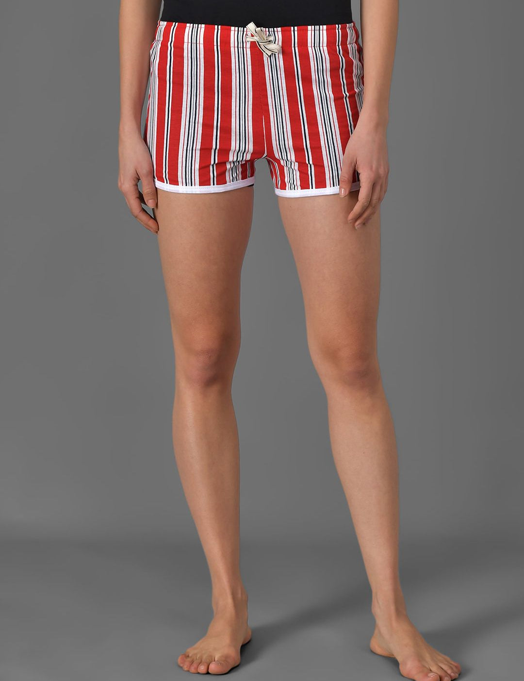 Kotty Women Striped Slim Fit Low-Rise Running Hot Pants with Technology Shorts