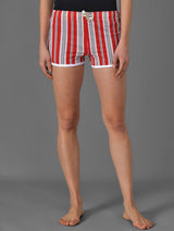 Kotty Women Striped Slim Fit Low-Rise Running Hot Pants with Technology Shorts