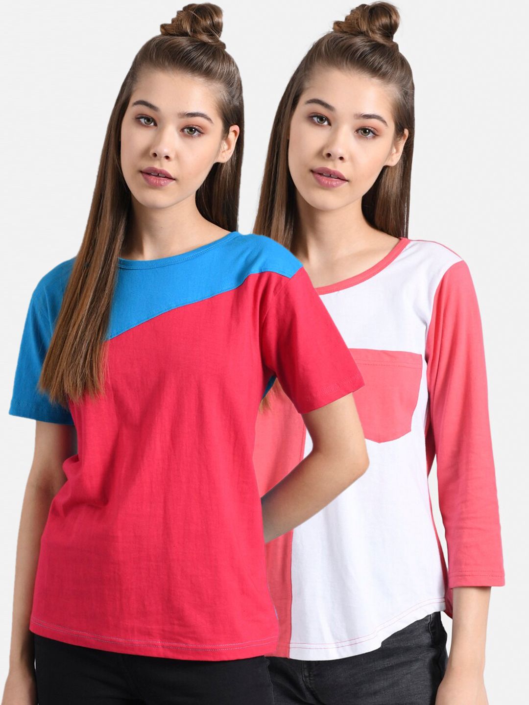 Kotty Women Set of 2 Round Neck T-shirts