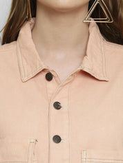 Kotty Women Pink Solid Tailored Jacket