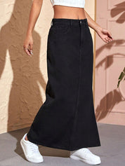 Kotty Straight Denim Maxi Skirt