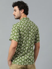 Kotty Men Cuban Collar Conversational Printed Casual Shirt