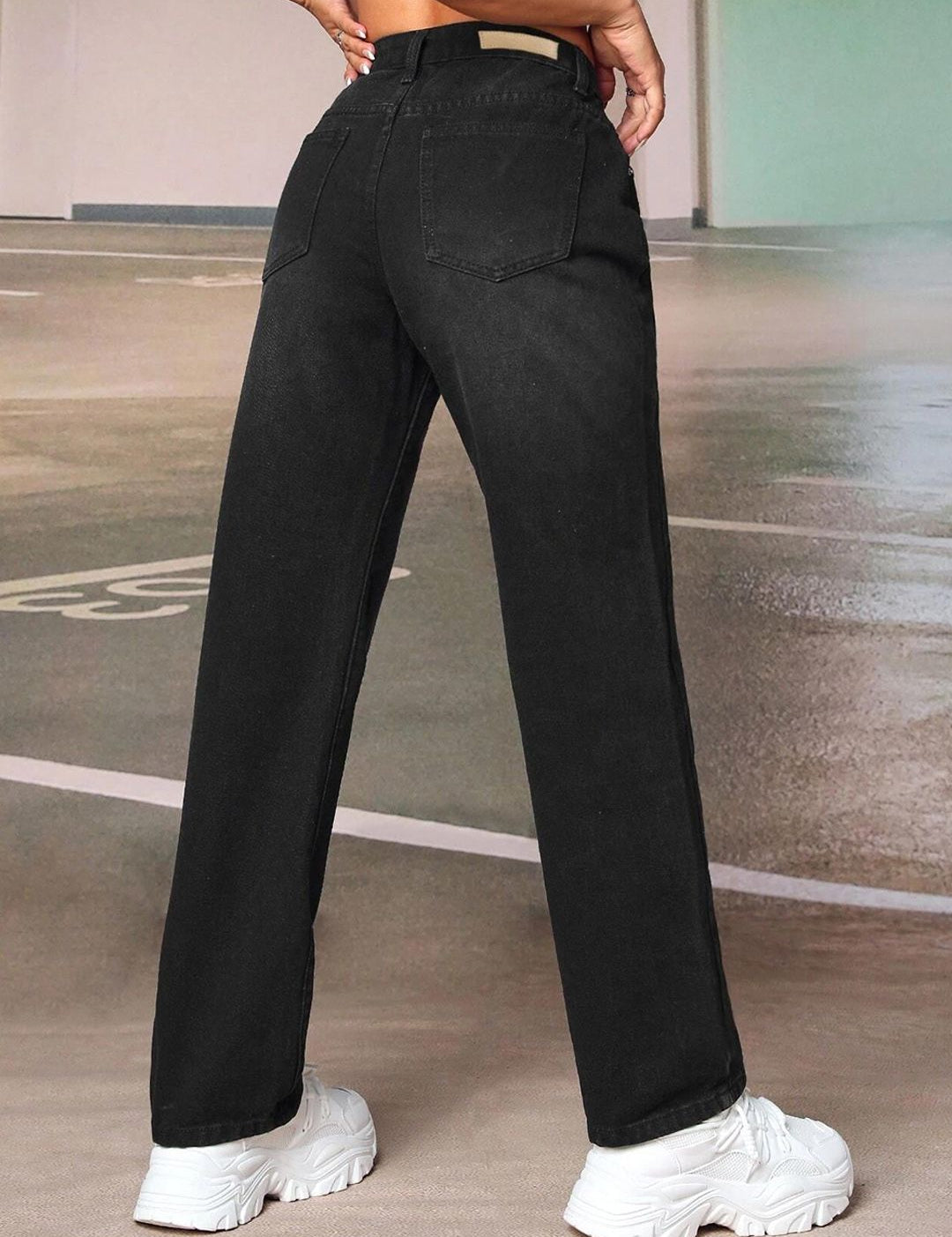 Kotty Women Wide Leg High-Rise Clean Look Light Fade Whiskers Stretchable Jeans