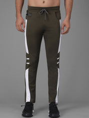 Kotty Men Olive Green Solid Track Pants