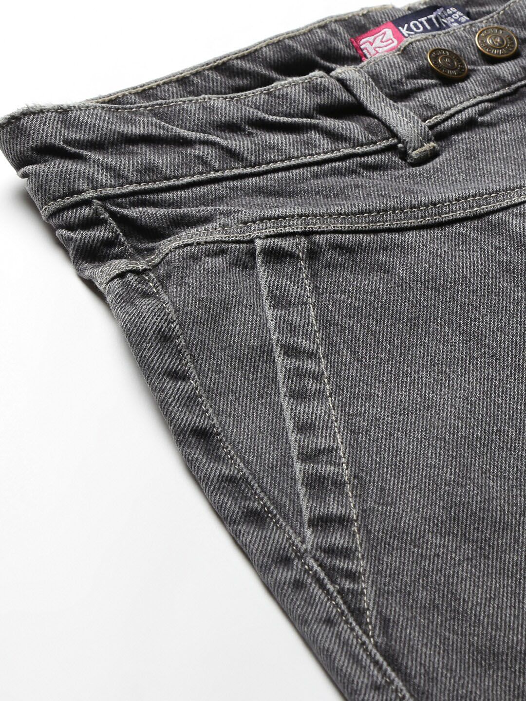 Kotty Women Grey Flared High-Rise Light Fade Stretchable Jeans