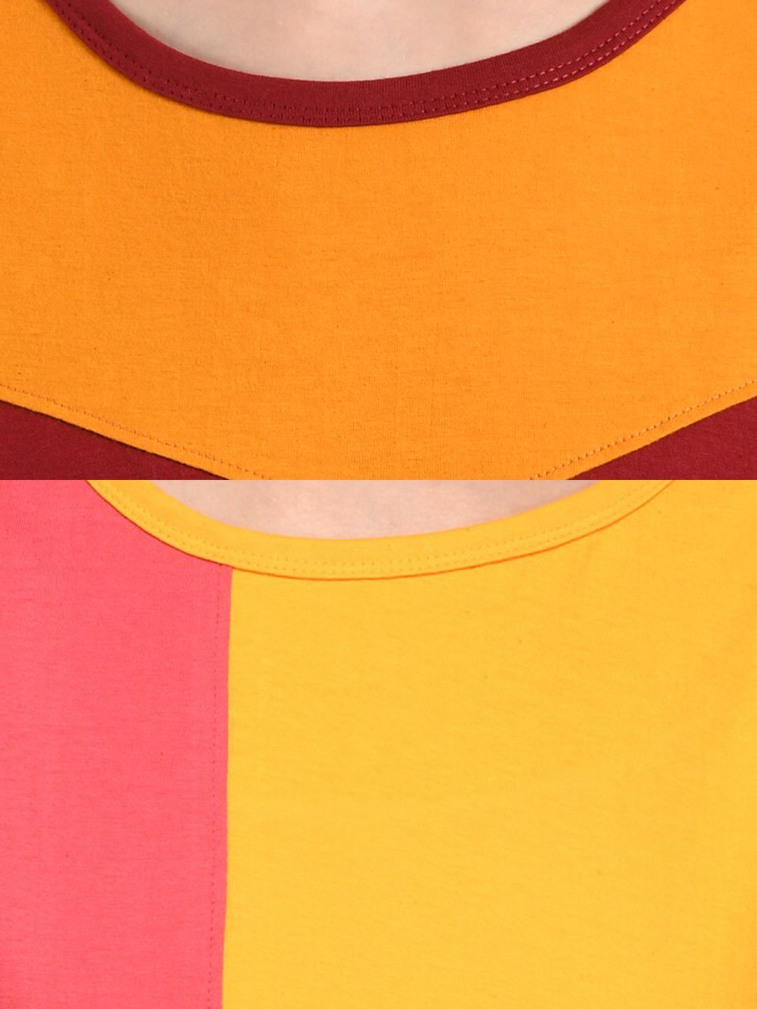 Kotty Women Pack Of 2 Colourblocked Round Neck T-shirt