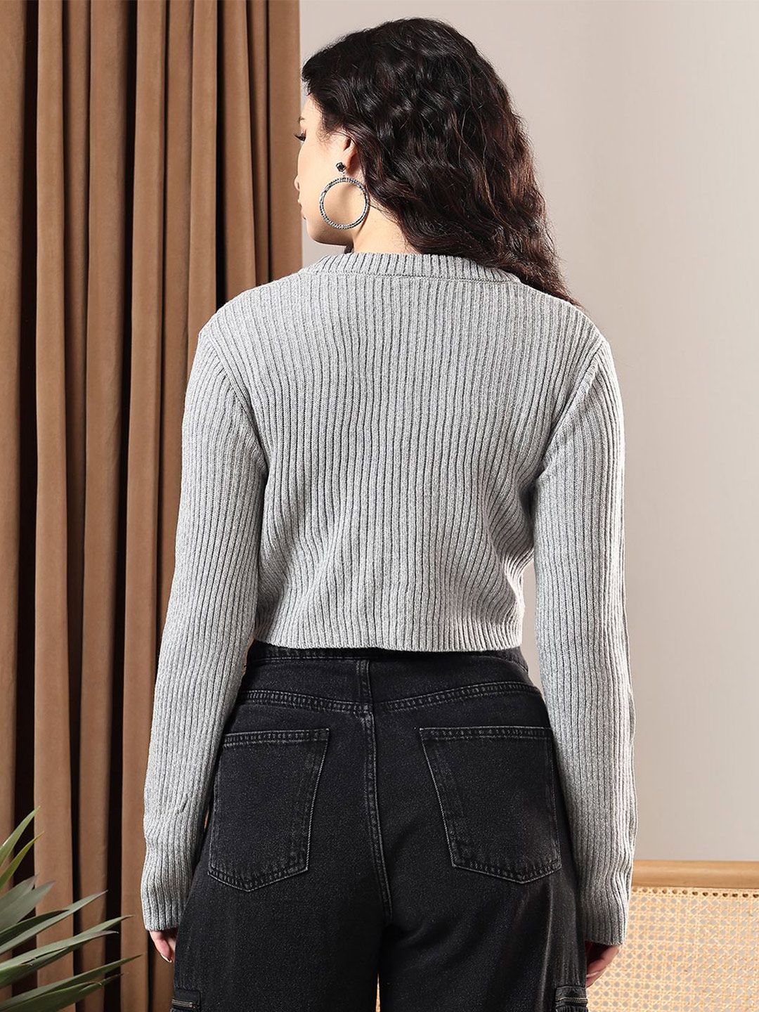 Kotty Women Ribbed Crop Cardigan