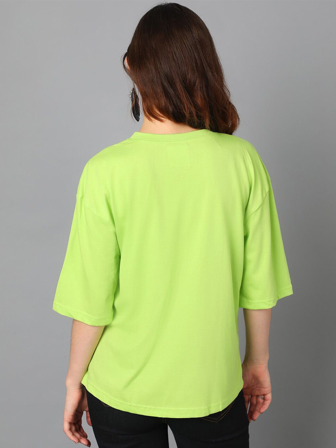 Kotty Round Neck Drop-Shoulder Sleeves Oversized T-shirt