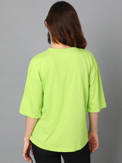 Kotty Round Neck Drop-Shoulder Sleeves Oversized T-shirt