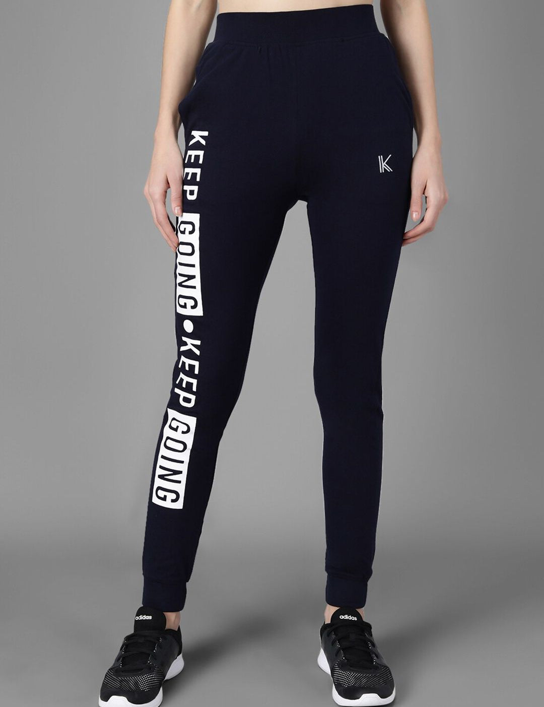 Kotty Women Navy Blue & White Printed Joggers