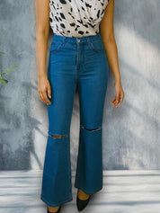 Kotty Women Regular Fit High-Rise Mildly Distressed Stretchable Jeans