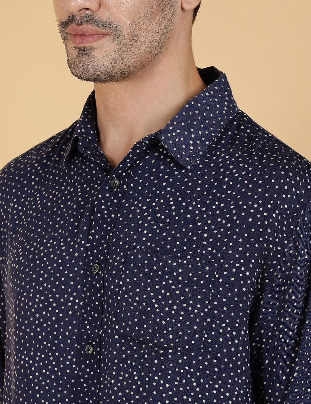 Kotty Men Relaxed Spread Collar Graphic Printed Cotton Casual Shirt