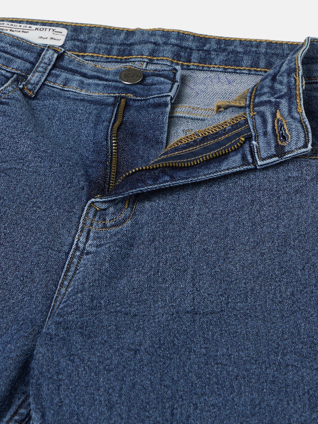 Kotty Women Straight Fit High-Rise Stretchable Jeans