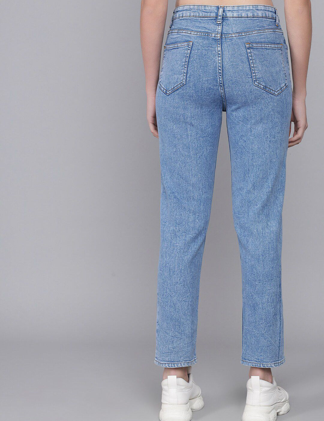 Kotty Women Blue Flared High-Rise Mildly Distressed Jeans