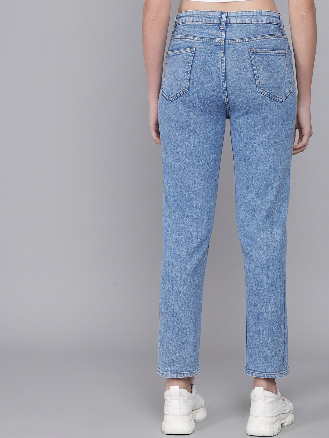 Kotty Women Blue Flared High-Rise Mildly Distressed Jeans