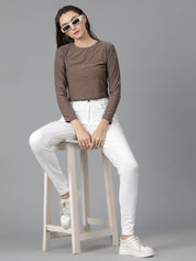 Kotty Round Neck Cotton Slim Fit T-shirt