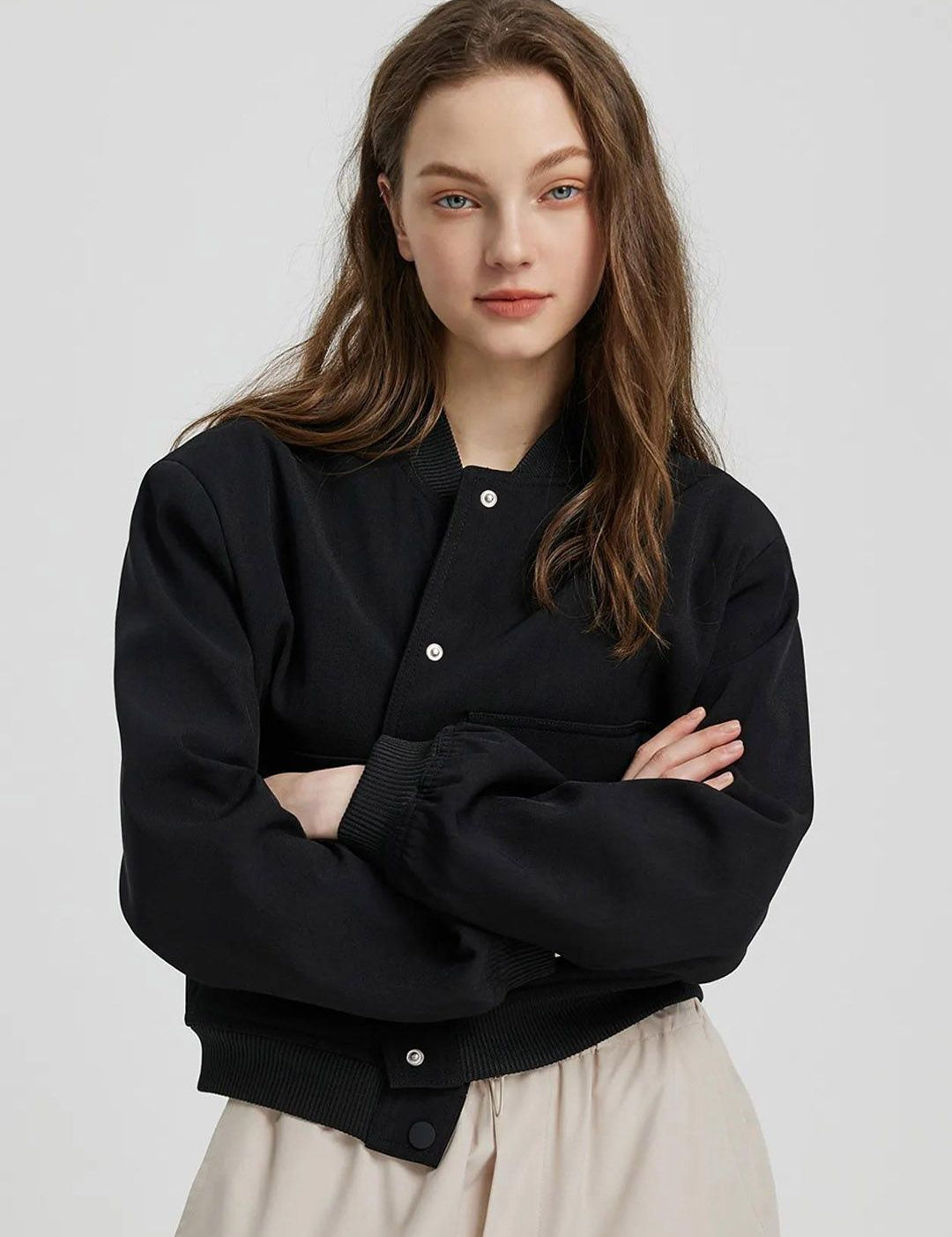 Kotty Black Fleece Open Front Jacket