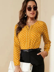 Kotty Polka Dot Print Crepe Top