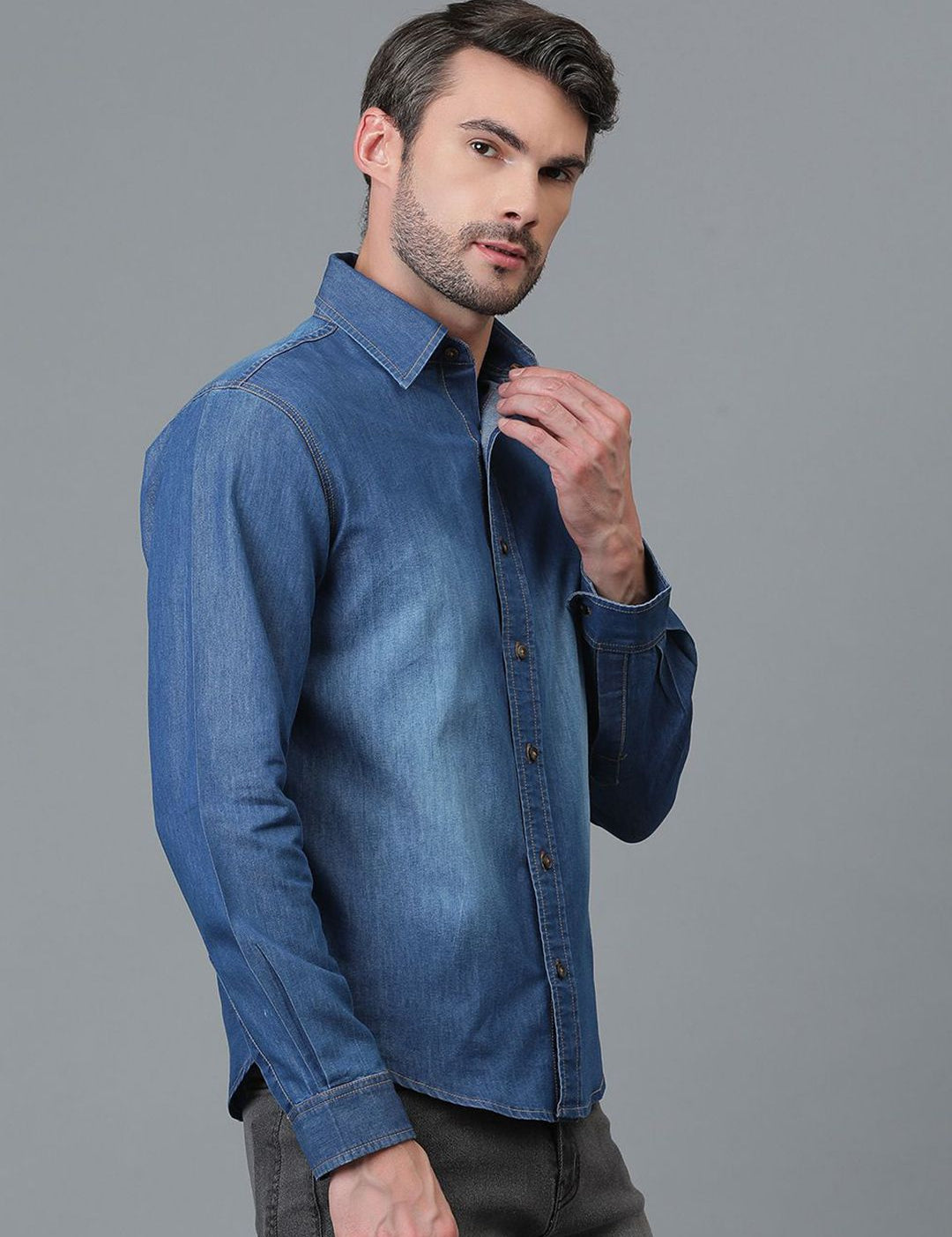 Kotty Men Faded Spread Collar Casual Shirt