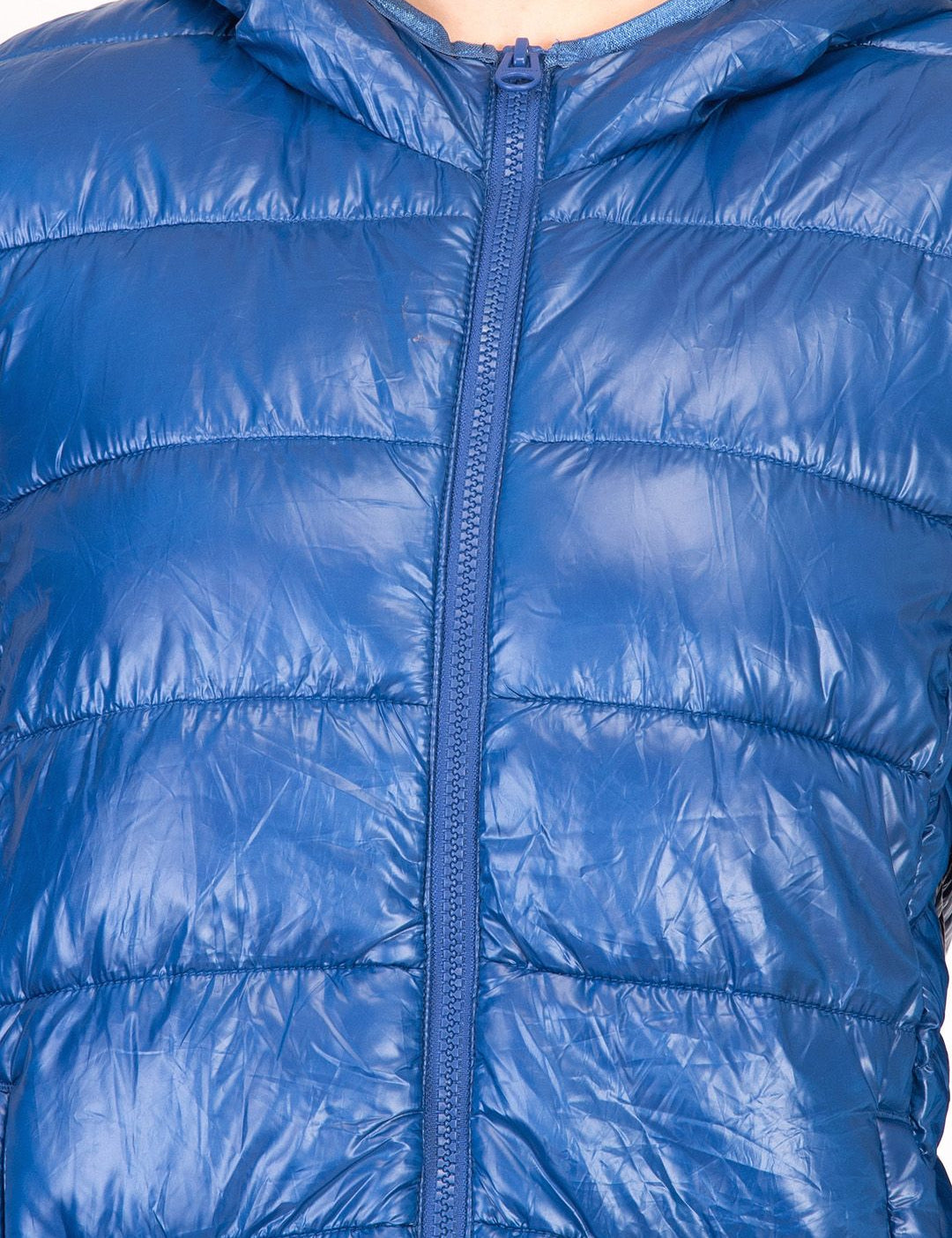 Kotty Women Blue Solid Insulator Hooded Puffer Jacket